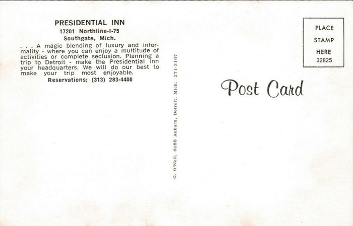 Presidential Inn - Old Postcard Photo